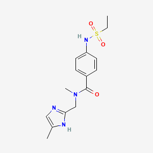 molecular formula C15H20N4O3S B4985910 4-[(ethylsulfonyl)amino]-N-methyl-N-[(4-methyl-1H-imidazol-2-yl)methyl]benzamide trifluoroacetate 