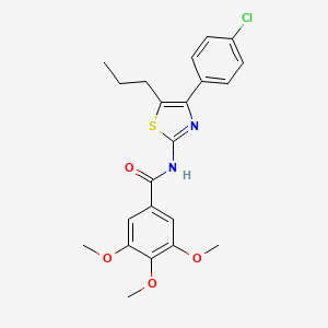 molecular formula C22H23ClN2O4S B4985912 N-[4-(4-chlorophenyl)-5-propyl-1,3-thiazol-2-yl]-3,4,5-trimethoxybenzamide 