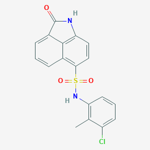 molecular formula C18H13ClN2O3S B498593 N-(3-chloro-2-methylphenyl)-2-oxo-1,2-dihydrobenzo[cd]indole-6-sulfonamide 