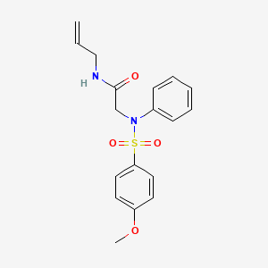molecular formula C18H20N2O4S B4985930 N~1~-allyl-N~2~-[(4-methoxyphenyl)sulfonyl]-N~2~-phenylglycinamide 