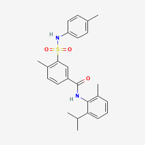 molecular formula C25H28N2O3S B4985938 N-(2-isopropyl-6-methylphenyl)-4-methyl-3-{[(4-methylphenyl)amino]sulfonyl}benzamide 