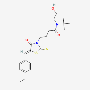 molecular formula C22H30N2O3S2 B4985955 N-(tert-butyl)-4-[5-(4-ethylbenzylidene)-4-oxo-2-thioxo-1,3-thiazolidin-3-yl]-N-(2-hydroxyethyl)butanamide 