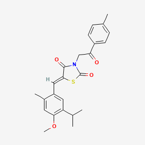molecular formula C24H25NO4S B4985962 5-(5-isopropyl-4-methoxy-2-methylbenzylidene)-3-[2-(4-methylphenyl)-2-oxoethyl]-1,3-thiazolidine-2,4-dione 