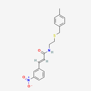 N-{2-[(4-methylbenzyl)thio]ethyl}-3-(3-nitrophenyl)acrylamide