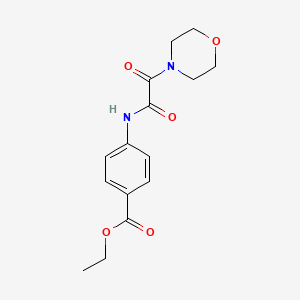 molecular formula C15H18N2O5 B4985983 ethyl 4-{[4-morpholinyl(oxo)acetyl]amino}benzoate 