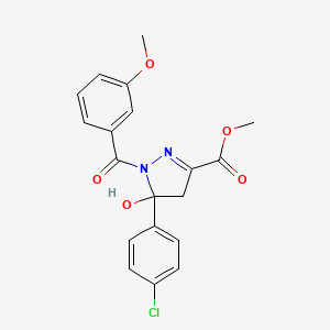 methyl 5-(4-chlorophenyl)-5-hydroxy-1-(3-methoxybenzoyl)-4,5-dihydro-1H-pyrazole-3-carboxylate