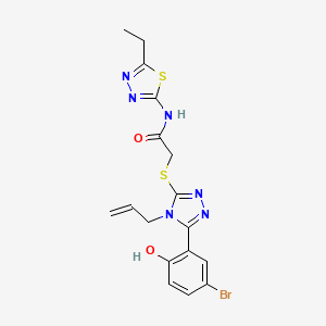 molecular formula C17H17BrN6O2S2 B4985990 2-{[4-allyl-5-(5-bromo-2-hydroxyphenyl)-4H-1,2,4-triazol-3-yl]thio}-N-(5-ethyl-1,3,4-thiadiazol-2-yl)acetamide 