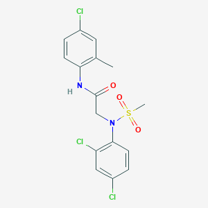 molecular formula C16H15Cl3N2O3S B4986005 N~1~-(4-chloro-2-methylphenyl)-N~2~-(2,4-dichlorophenyl)-N~2~-(methylsulfonyl)glycinamide 