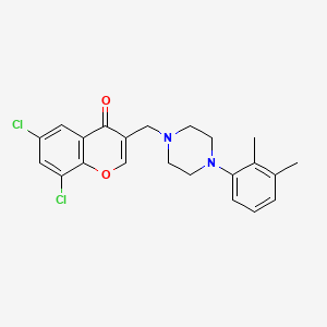 molecular formula C22H22Cl2N2O2 B4986019 6,8-dichloro-3-{[4-(2,3-dimethylphenyl)-1-piperazinyl]methyl}-4H-chromen-4-one 