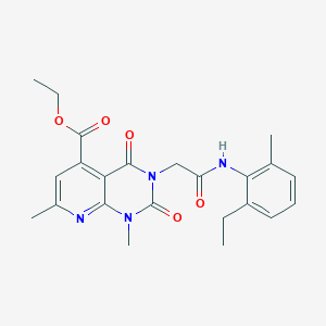 molecular formula C23H26N4O5 B4986021 ethyl 3-{2-[(2-ethyl-6-methylphenyl)amino]-2-oxoethyl}-1,7-dimethyl-2,4-dioxo-1,2,3,4-tetrahydropyrido[2,3-d]pyrimidine-5-carboxylate 