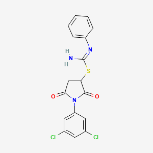 molecular formula C17H13Cl2N3O2S B4986038 1-(3,5-dichlorophenyl)-2,5-dioxo-3-pyrrolidinyl N'-phenylimidothiocarbamate 
