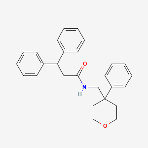molecular formula C27H29NO2 B4986051 3,3-diphenyl-N-[(4-phenyltetrahydro-2H-pyran-4-yl)methyl]propanamide 