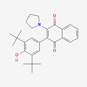 molecular formula C28H33NO3 B4986054 2-(3,5-di-tert-butyl-4-hydroxyphenyl)-3-(1-pyrrolidinyl)naphthoquinone 