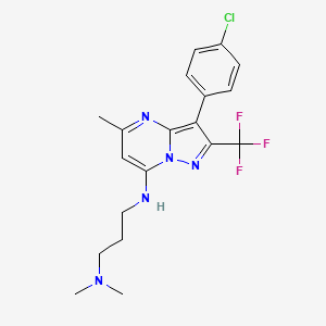 molecular formula C19H21ClF3N5 B4986070 N'-[3-(4-chlorophenyl)-5-methyl-2-(trifluoromethyl)pyrazolo[1,5-a]pyrimidin-7-yl]-N,N-dimethyl-1,3-propanediamine 