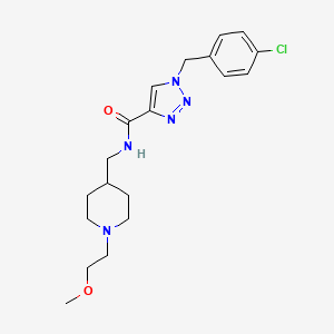 molecular formula C19H26ClN5O2 B4986077 1-(4-chlorobenzyl)-N-{[1-(2-methoxyethyl)-4-piperidinyl]methyl}-1H-1,2,3-triazole-4-carboxamide 