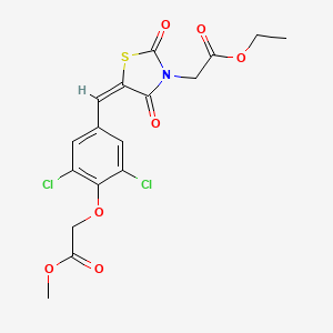 methyl (2,6-dichloro-4-{[3-(2-ethoxy-2-oxoethyl)-2,4-dioxo-1,3-thiazolidin-5-ylidene]methyl}phenoxy)acetate