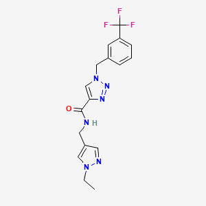 molecular formula C17H17F3N6O B4986099 N-[(1-ethyl-1H-pyrazol-4-yl)methyl]-1-[3-(trifluoromethyl)benzyl]-1H-1,2,3-triazole-4-carboxamide 
