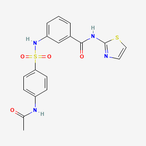 molecular formula C18H16N4O4S2 B4986116 3-({[4-(acetylamino)phenyl]sulfonyl}amino)-N-1,3-thiazol-2-ylbenzamide CAS No. 5971-01-7