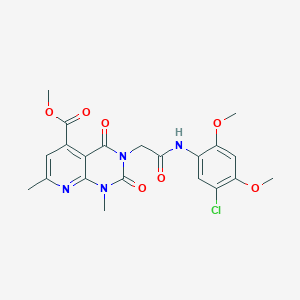 molecular formula C21H21ClN4O7 B4986120 methyl 3-{2-[(5-chloro-2,4-dimethoxyphenyl)amino]-2-oxoethyl}-1,7-dimethyl-2,4-dioxo-1,2,3,4-tetrahydropyrido[2,3-d]pyrimidine-5-carboxylate 