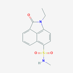 molecular formula C14H14N2O3S B498614 1-ethyl-N-methyl-2-oxo-1,2-dihydrobenzo[cd]indole-6-sulfonamide 