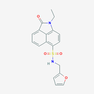 molecular formula C18H16N2O4S B498616 1-ethyl-N-(2-furylmethyl)-2-oxo-1,2-dihydrobenzo[cd]indole-6-sulfonamide 