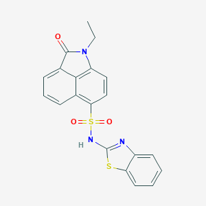 molecular formula C20H15N3O3S2 B498617 N-(1,3-benzothiazol-2-yl)-1-ethyl-2-oxo-1,2-dihydrobenzo[cd]indole-6-sulfonamide CAS No. 438488-56-3