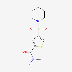 molecular formula C12H18N2O3S2 B4986170 N,N-dimethyl-4-(1-piperidinylsulfonyl)-2-thiophenecarboxamide 