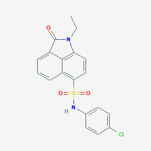 molecular formula C19H15ClN2O3S B498618 N-(4-chlorophenyl)-1-ethyl-2-oxo-1,2-dihydrobenzo[cd]indole-6-sulfonamide CAS No. 438488-60-9