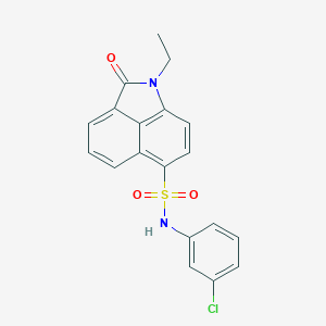 molecular formula C19H15ClN2O3S B498619 N-(3-chlorophenyl)-1-ethyl-2-oxo-1,2-dihydrobenzo[cd]indole-6-sulfonamide CAS No. 438488-62-1