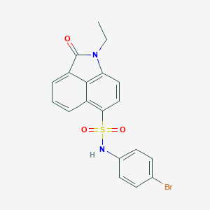 molecular formula C19H15BrN2O3S B498620 N-(4-bromophenyl)-1-ethyl-2-oxo-1,2-dihydrobenzo[cd]indole-6-sulfonamide 