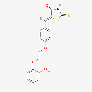 molecular formula C19H17NO4S2 B4986222 5-{4-[2-(2-methoxyphenoxy)ethoxy]benzylidene}-2-thioxo-1,3-thiazolidin-4-one 