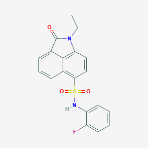 molecular formula C19H15FN2O3S B498623 1-ethyl-N-(2-fluorophenyl)-2-oxo-1,2-dihydrobenzo[cd]indole-6-sulfonamide CAS No. 438488-74-5