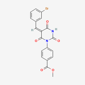 molecular formula C19H13BrN2O5 B4986239 methyl 4-[5-(3-bromobenzylidene)-2,4,6-trioxotetrahydro-1(2H)-pyrimidinyl]benzoate 