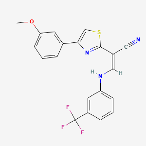 molecular formula C20H14F3N3OS B4986249 2-[4-(3-methoxyphenyl)-1,3-thiazol-2-yl]-3-{[3-(trifluoromethyl)phenyl]amino}acrylonitrile 