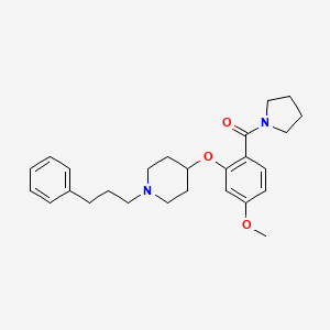 molecular formula C26H34N2O3 B4986265 4-[5-methoxy-2-(1-pyrrolidinylcarbonyl)phenoxy]-1-(3-phenylpropyl)piperidine 