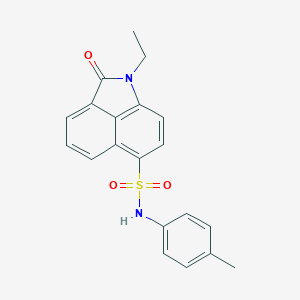 molecular formula C20H18N2O3S B498627 1-ethyl-2-oxo-N-(p-tolyl)-1,2-dihydrobenzo[cd]indole-6-sulfonamide CAS No. 438488-81-4
