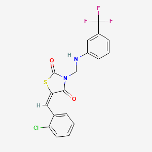 molecular formula C18H12ClF3N2O2S B4986286 5-(2-chlorobenzylidene)-3-({[3-(trifluoromethyl)phenyl]amino}methyl)-1,3-thiazolidine-2,4-dione 