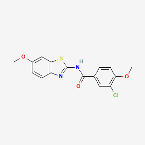 molecular formula C16H13ClN2O3S B4986304 3-chloro-4-methoxy-N-(6-methoxy-1,3-benzothiazol-2-yl)benzamide 
