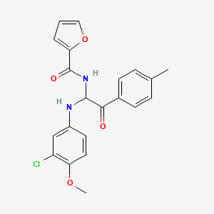 molecular formula C21H19ClN2O4 B4986312 N-[1-[(3-chloro-4-methoxyphenyl)amino]-2-(4-methylphenyl)-2-oxoethyl]-2-furamide CAS No. 335421-10-8