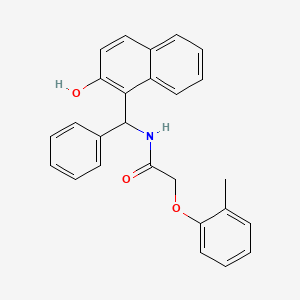 molecular formula C26H23NO3 B4986319 N-[(2-hydroxy-1-naphthyl)(phenyl)methyl]-2-(2-methylphenoxy)acetamide 