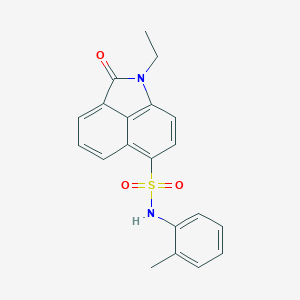 molecular formula C20H18N2O3S B498633 1-ethyl-2-oxo-N-(o-tolyl)-1,2-dihydrobenzo[cd]indole-6-sulfonamide CAS No. 438488-83-6
