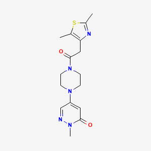 molecular formula C16H21N5O2S B4986333 5-{4-[(2,5-dimethyl-1,3-thiazol-4-yl)acetyl]-1-piperazinyl}-2-methyl-3(2H)-pyridazinone 