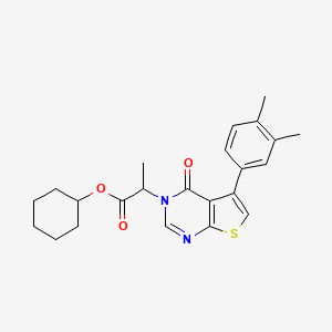 molecular formula C23H26N2O3S B4986339 cyclohexyl 2-[5-(3,4-dimethylphenyl)-4-oxothieno[2,3-d]pyrimidin-3(4H)-yl]propanoate 