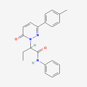 molecular formula C21H21N3O2 B4986344 2-[3-(4-methylphenyl)-6-oxo-1(6H)-pyridazinyl]-N-phenylbutanamide 