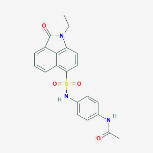 molecular formula C21H19N3O4S B498635 N-(4-(1-ethyl-2-oxo-1,2-dihydrobenzo[cd]indole-6-sulfonamido)phenyl)acetamide CAS No. 438488-87-0