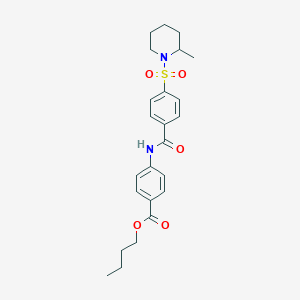molecular formula C24H30N2O5S B4986356 butyl 4-({4-[(2-methyl-1-piperidinyl)sulfonyl]benzoyl}amino)benzoate 