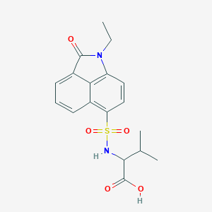 molecular formula C18H20N2O5S B498637 N-[(1-ethyl-2-oxo-1,2-dihydrobenzo[cd]indol-6-yl)sulfonyl]valine 