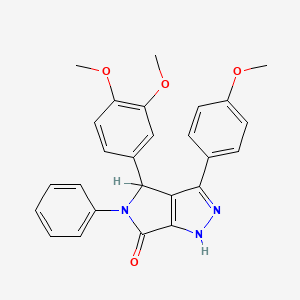 molecular formula C26H23N3O4 B4986381 4-(3,4-dimethoxyphenyl)-3-(4-methoxyphenyl)-5-phenyl-4,5-dihydropyrrolo[3,4-c]pyrazol-6(1H)-one 