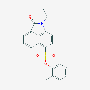 molecular formula C20H17NO4S B498639 2-Methylphenyl 1-ethyl-2-oxo-1,2-dihydrobenzo[cd]indole-6-sulfonate 