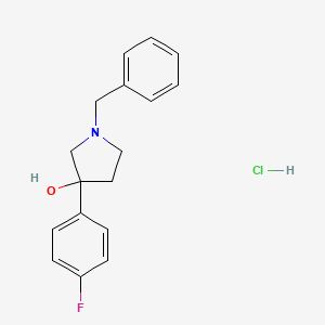 molecular formula C17H19ClFNO B4986395 1-benzyl-3-(4-fluorophenyl)-3-pyrrolidinol hydrochloride 